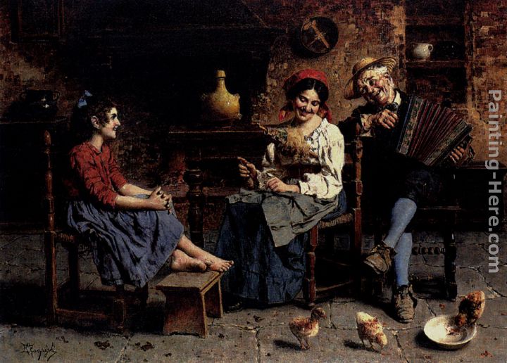 A Happy Tune painting - Eugenio Zampighi A Happy Tune art painting